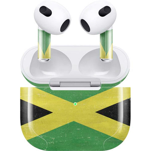 Jamaica Flag Distressed Apple AirPods (3rd Gen 2021) Skin